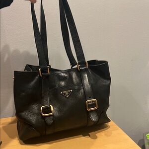 Prada black leather purse